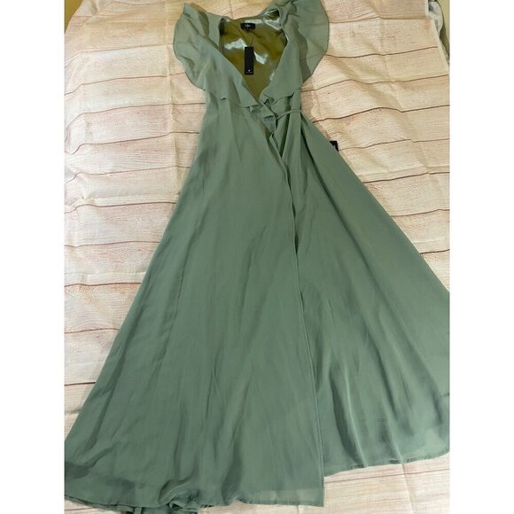 NWT Lulu's Women's Sage Flutter Sleeve Wrap Maxi Dress - Small - Picture 5 of 15